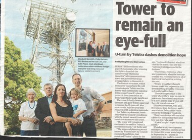 Article, Tower to Remain, 2016