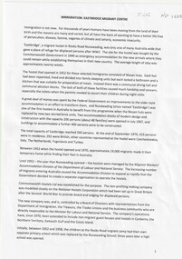 Document, Immigration, Eastbridge Migrant Centre, 1949 -1983