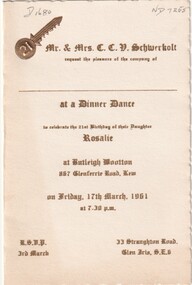 Document, Rosalie 21st, 1961