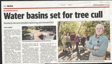 Article, Water Basins Set For Tree Cull, 2017