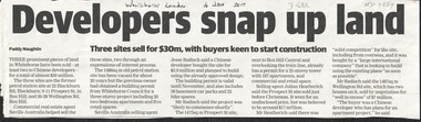 Article, Developers snap up land, 2017