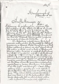 Information pertaining to the capture of Ned Kelly 