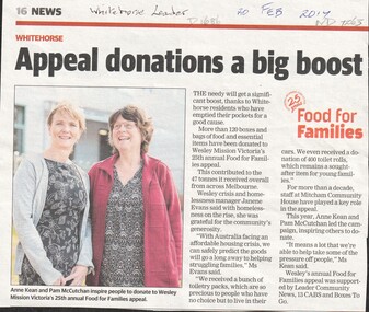 Article, Appeal Donations, 2017