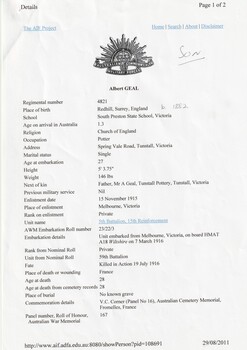 Genealogy of the Geal family and their employment as potters 