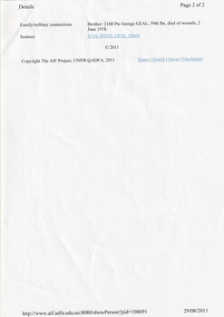Genealogy of the Geal family and their employment as potters 