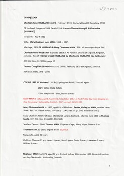 Genealogy of Charles Edward Husband and Mary Chalmers Main