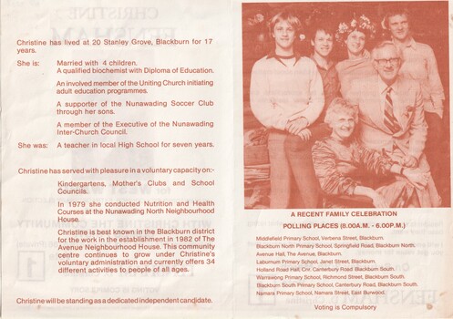 A leaflet profile of Christine Fensham 