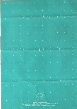 A pamphlet advertising Bellbird Private Hospital.