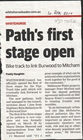 Article, Path's first stage open, 2017