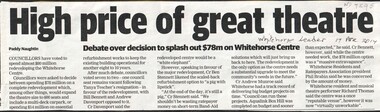 Article, High price of great theatre, 2017