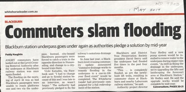 Article, Commuters slam flooding, 2017