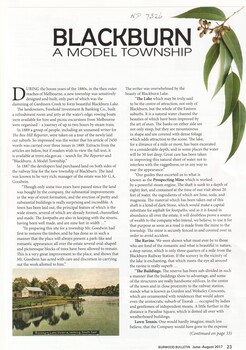 During the boom years of the 1880's, the new township of Blackburn was designed and built.