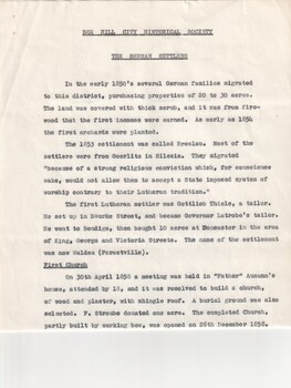 A brief history of early German settlement in Doncaster.