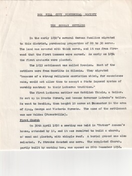 A brief history of early German settlement in Doncaster.