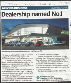 Article, Nunawading Toyota, 2017