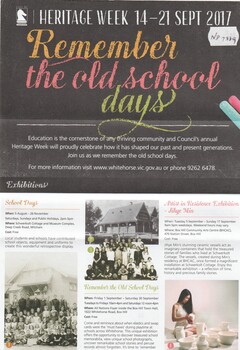 Brochure advertising the program of events for Heritage Week 2017.