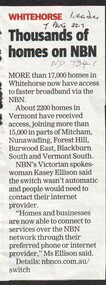 Article, Thousands of Homes On NBN, 2017