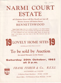 Document, Narmi Court Estate, Bennettswood, 20/10/1962 12:00:00 AM