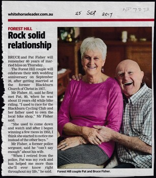 Bruce and Pat Fisher celebrated their 60th wedding anniversary on Sep 28th.