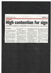 Article, Bob Jane Sign, 2017