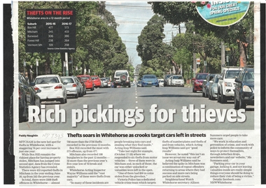 Article, Thefts soar in Whitehorse, 2017