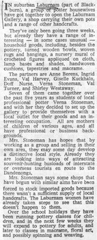 The opening of the Laburnum Gallery as reported in the article.