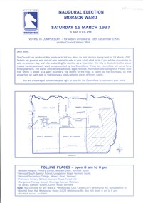 Document, Inaugural Election Morack Ward, 1/03/1997 12:00:00 AM