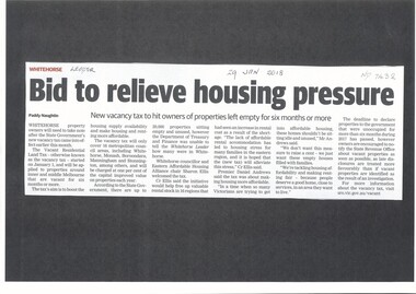 Article, Bid To Relieve Housing Pressure, 2018