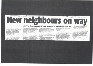 Article, New Neighbours On Way, 2018