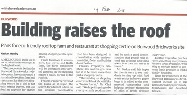 Article, Building Raises The Roof, 2018