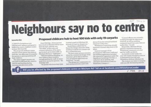 A Child Care Centre for 96 children is seeking approval to be built in Mitcham Road