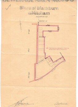  Map of sewerage are no. 965 covering part of North Blackburn. 