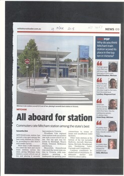 Mitcham train station has earned a top spot among the best train stations in Victoria, 