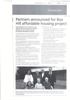 Whitehorse Council has partnered with Port Phillip Housing Association & MAB Corporation in a new development of 73 apartments in Bruce St, Box Hill.