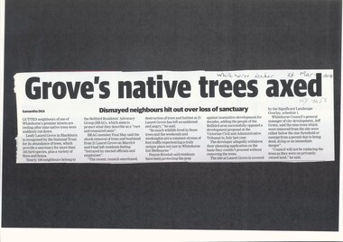The recent, council-sanctioned, destruction of trees at 21 Laurel Grove has left neighbours feeling betrayed.