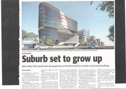  Artist's impression of Blackburn Place, to be built at 160 Whitehorse Road, Blackburn 