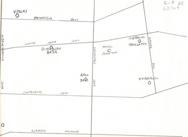 Sketch map of location of potteries in the area bounded by Middleborough, Springfield, Mitcham Roads and Burwood Highway.