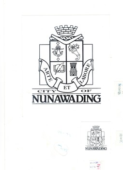 Original art work for the Coat of Arms for the City of Nunawading.  