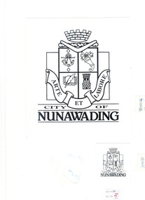 Original art work for the Coat of Arms for the City of Nunawading.  