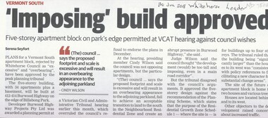  A five-storey apartment block on the edge of Billabong Park at 412-414 Burwood Highway Vermont South