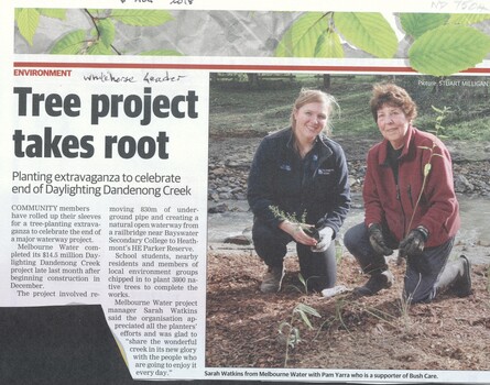 Melbourne Water completed its $14.5 million Daylighting Dandenong Creek project which involved removing 830m of underground pipe. 