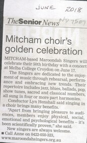 Maroondah Singers, Mitcham have celebrated 50 years.