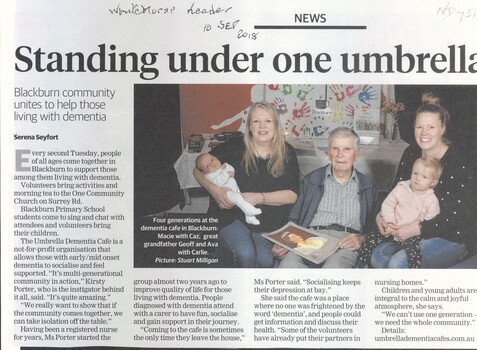 Blackburn Community unites to help those living with dementia in Blackburn.