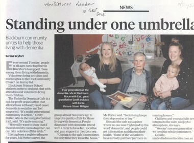 Blackburn Community unites to help those living with dementia in Blackburn.