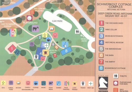 Heritage Family Day 2018 'A Walk in the Park' leaflet, map and Royalauto advertisement.