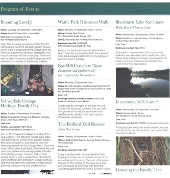 A leaflet listing the City of Whitehorse Heritage Week 2018 activities.