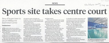 The Melbourne Badminton Centre at 6-16 Joseph Street, Blackburn North on a 1 hectare site is for sale.