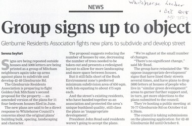 Glenburnie Residents Association fights new plans to subdivide and develop 42-48 Glenburnie Road, Mitcham