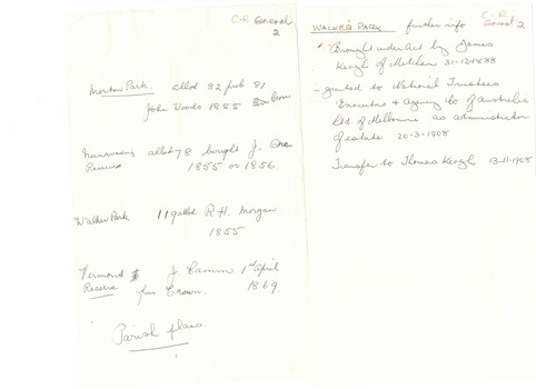 Physical description  Transfer of land to Shire Blackburn and Mitcham for use as Morton Park, 3 June 1927; 