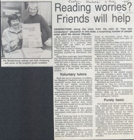 Blackburn head librarian, Pat Wolstenhome, realised the need to help adults with reading problems engage with the Adult Literacy Program offered by volunteers.